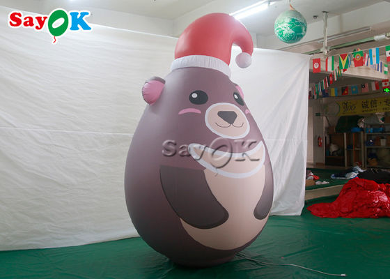 Kerstmishoed van douane Draagbare Pvc Verzegelde Gray Inflatable Teddy Bear With Reclame