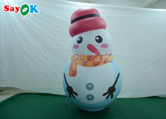 De witte Binnenhoed van Balloon With Pink van de Ornamenten Opblaasbare Sneeuwman Model