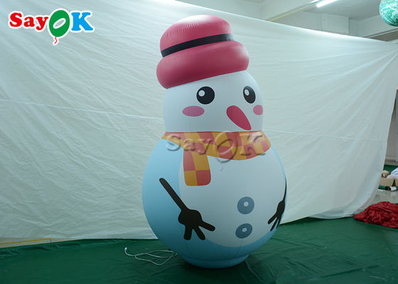 De witte Binnenhoed van Balloon With Pink van de Ornamenten Opblaasbare Sneeuwman Model