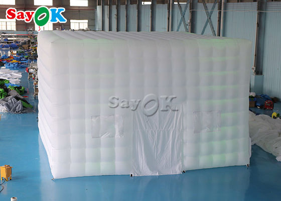 Opblaasbare kubus tent 6.5m 21ft opblaasbare lucht tent vierkant marquee met LED buis lampen