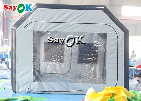 Duidelijke opblaasbare tent 8x4x3mH Zwart Draagbare opblaasbare luchttent Luchtdichte autosproeikamer