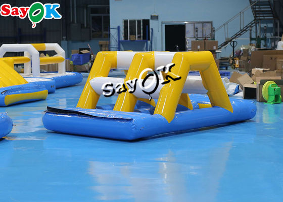 Watertrampoline Speelgoed 3x2x1mH Kleine opblaasbare waterspeelgoed Obstakelbaan Sport boogbrug
