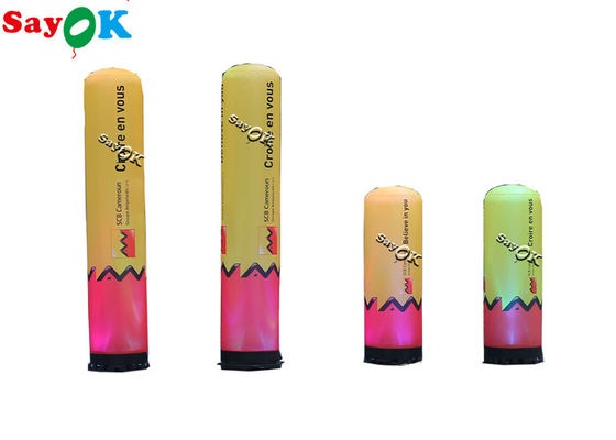 0.46x1.22mH roze en Gele LEIDENE Buis Opblaasbare Pijler met Ventilator