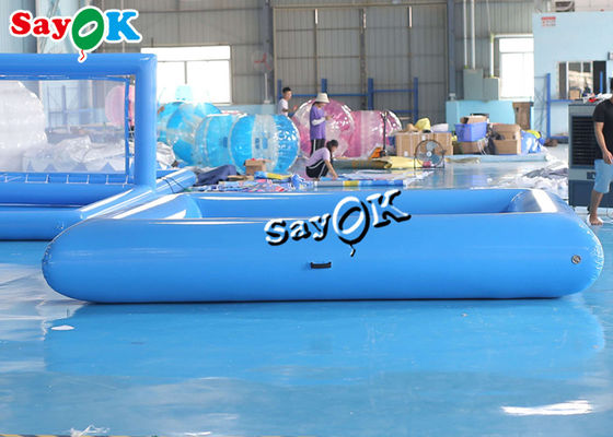 Opblaasbaar zwembad Speelgoed Blauw Kleine commerciële kinderen Opblaasbaar zwembad met pomp 4x4x0.6mH
