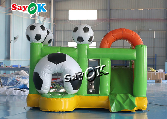 De groene Kleine Dia Combo van Voetbaljumper inflatable bounce soccer bouncer