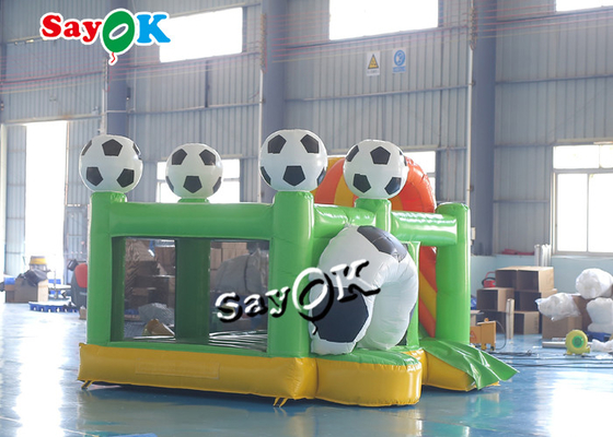De groene Kleine Dia Combo van Voetbaljumper inflatable bounce soccer bouncer