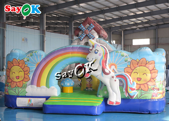 Unicorn Theme Kids Jumping Castle-Huis van Bouncy van het Diageteerde zeildoek het Opblaasbare met Ventilator
