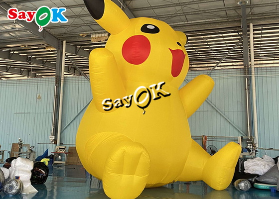 Geel PVC luchtdicht opblaasbaar Pikachu Model 6m 20ft Cartoon personages voor verjaardagsfeestjes