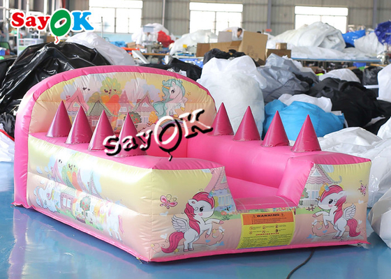 Unicorn Theme Backyard Inflatable Ball Pit Pool With Air Jugglers 2.4m 7ft Roze