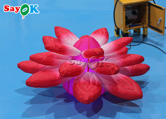 3.28ft de decoratie die van het halstadium met rode opblaasbare lichten lotusbloem hangen