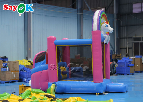 De kleine Slag van Jonge geitjespvc Unicorn Inflatable Bounce House Indoor - omhoog Trampoline