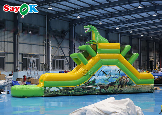 Opblaasbare sprongbouncer Opblaasbare dinosaurus glijbaan met thema Opblaasbare water glijbaan 9.3x2x3.5mH Logo drukwerk