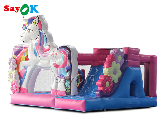 Unicorn Themed Inflatable Trampoline For-de Gezelschapsspels van de Jonge geitjesverjaardag