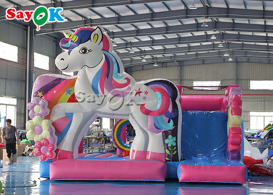 Unicorn Themed Inflatable Trampoline For-de Gezelschapsspels van de Jonge geitjesverjaardag