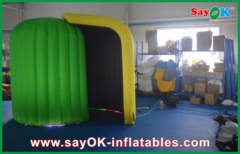 Van de Decoratie Groen Geel Photot van de fotocabine de Cabinegeval Inflatbale voor Gebeurtenisdecoratie