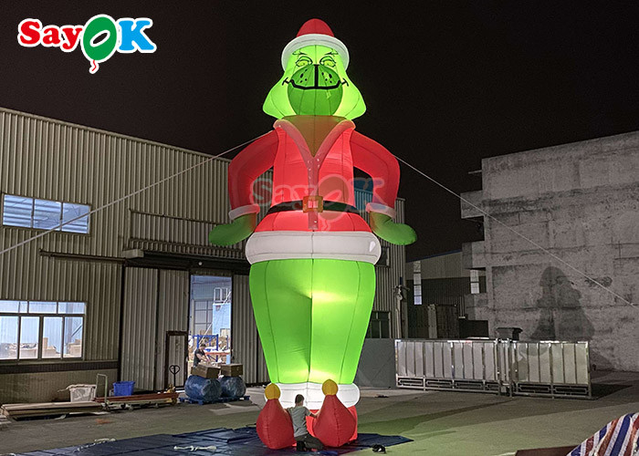 Reuzen opblaasbare honden tekenfiguren opblaasbare Grinch ballon kerstman voor decoratie