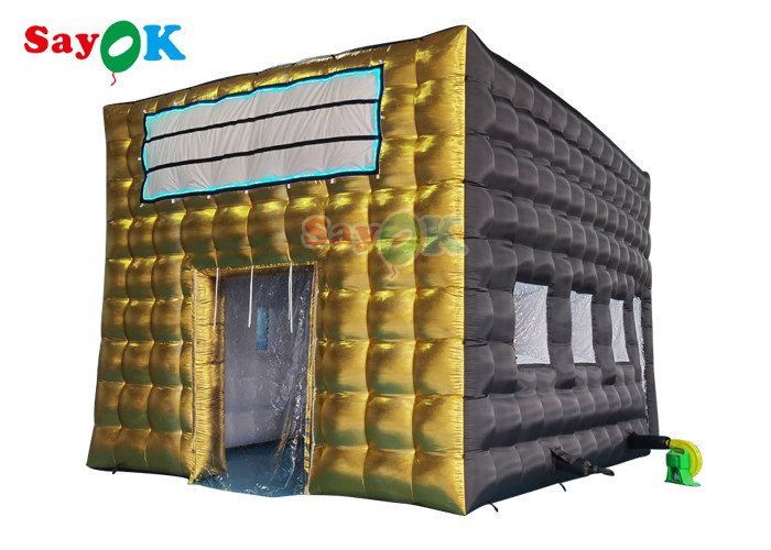 LED Disco Night Club Party Tent Custom Opblaasbare tent Opblaasbare nachtclub voor evenementen Volwassenen Zwart Cube House