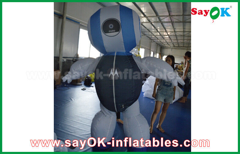 Reuzenopblaasbare robot aangepast 2mH Oxford stof robot aangepast opblaasbare producten Blauw voor reclame