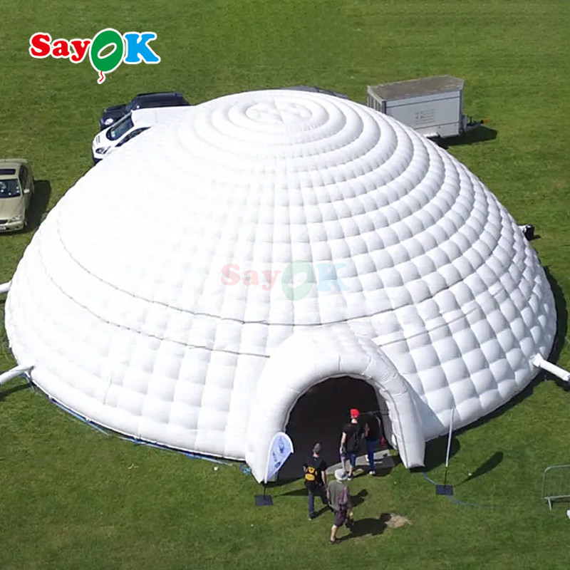 PVC Tarpaulin 12m 40ft reusachtige opblaasbare igloo tent koepel voor outdoor feest evenement sport