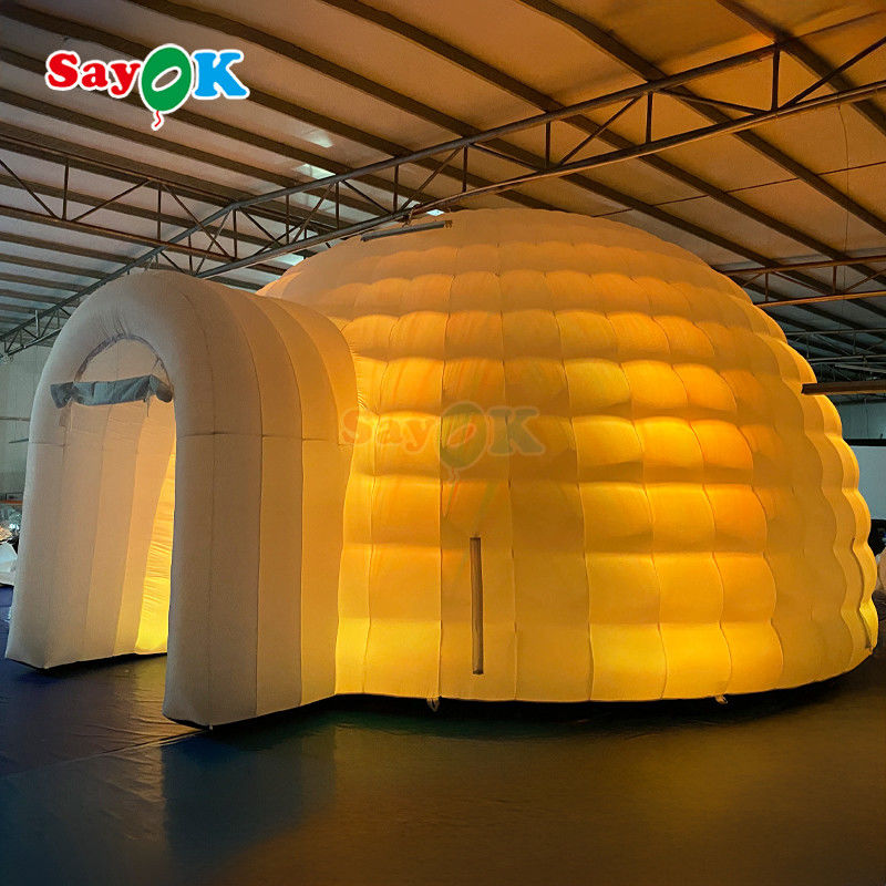 8m waterdicht outdoor feest evenement disco igloo koepel opblaasbare tent met led lichten