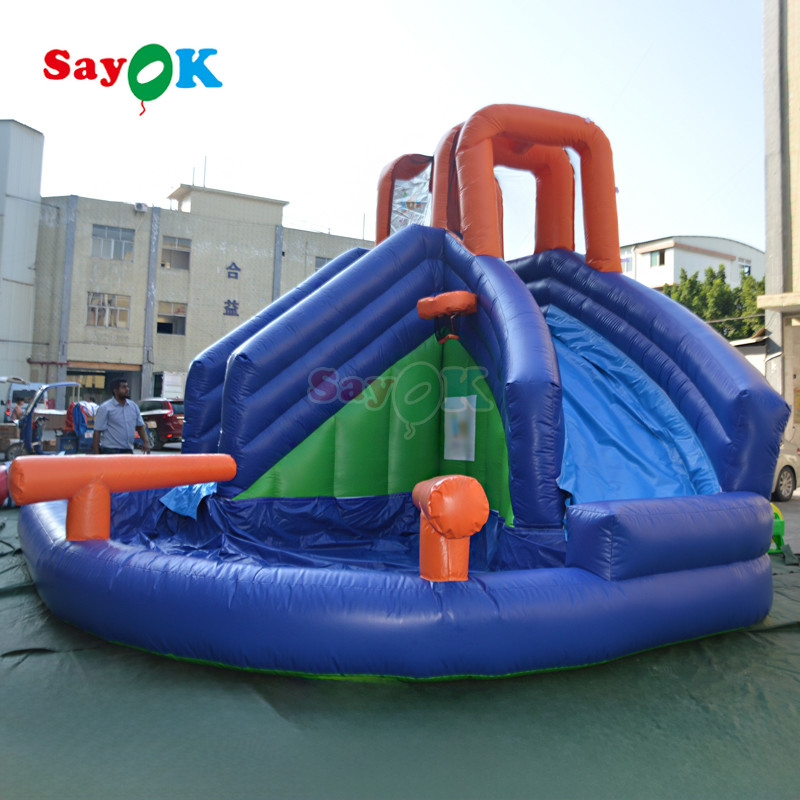 Sayok 20ft Warm verkoop opblaasbare waterglijbaan opblaasbare glijbaan met zwembad opblaasbare waterglijbanen voor kinderen
