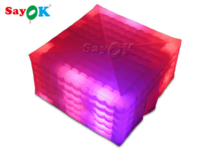 Opblaasbare kubus tent Vierkante reusachtige LED licht opblaasbare lucht tent voor beurzen evenement SGS ROSH