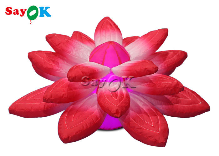3.28ft de decoratie die van het halstadium met rode opblaasbare lichten lotusbloem hangen
