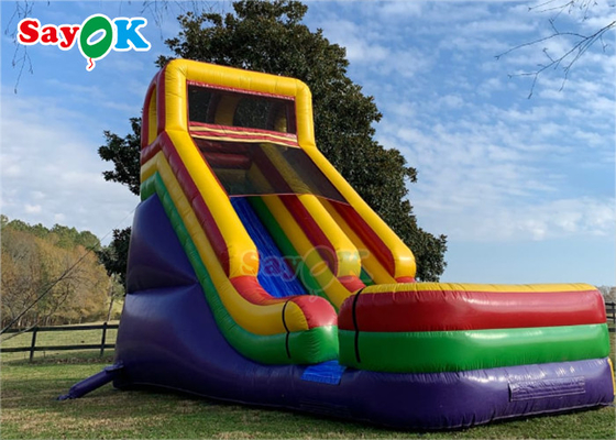 Grote opblaasbare waterglijbanen met dinosaurus thema PVC Fun opblaasbare droge glijbanen enkel anti scheur
