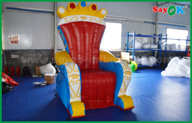 Blauwe en Rode pvc-Douane die de Troon/de Bank van Inflatables voor Steun adverteert