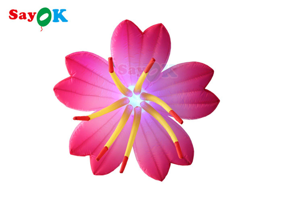 Op maat gemaakte verlichte reclame glanzende opblaasbare bloemen voor de decoratie van een podiumfeest