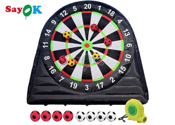 Reuzenvoetbaldoel 10ft hoog opblaasbare sportspellen buitenspelen Dartbord met 8pcs voetbalballen
