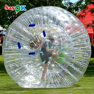 Opblaasbare Drijvende Roller Aqua Zorbing Bal Transparante PVC Cilinder Menselijke Waterbel Bal voor Waterspel