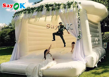 Commerciële Opblaasbare Sprong voor Huwelijkspartij/Wit Bouncy-Kasteel