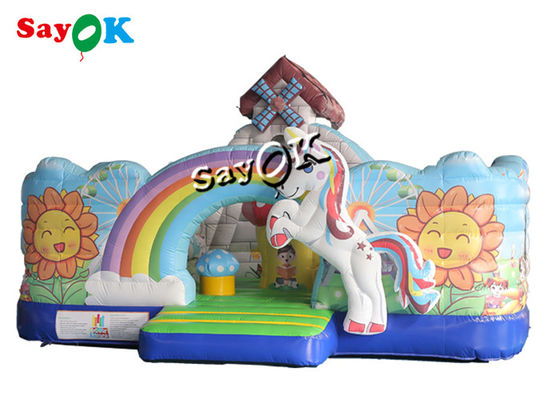 Unicorn Theme Kids Jumping Castle-Huis van Bouncy van het Diageteerde zeildoek het Opblaasbare met Ventilator