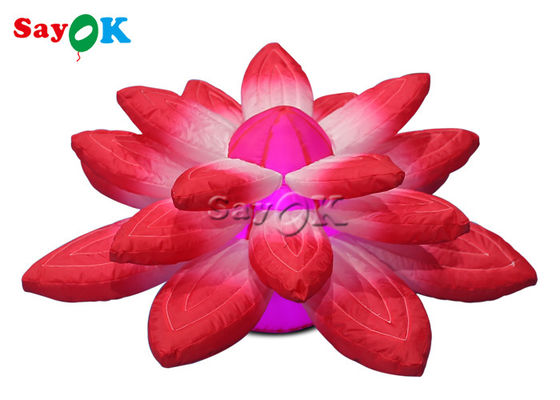 3.28ft de decoratie die van het halstadium met rode opblaasbare lichten lotusbloem hangen