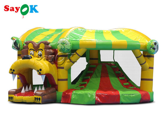 Lion Theme Tarpaulin Inflatable Bounce-Dia voor Binnenplaatspubliek