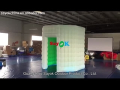 Magazijn zwarte opblaasbare ovale fotocabine opblaasbare led-tent met aantrekkelijke luchtblazer