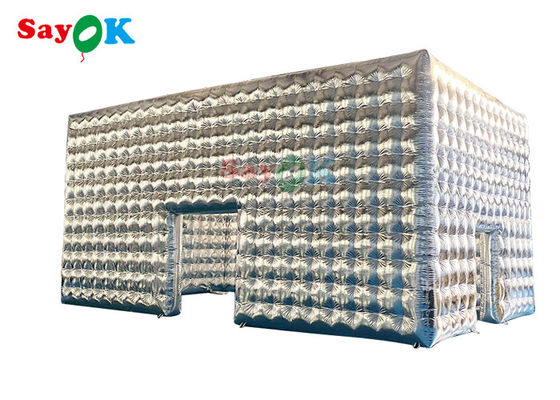 Persoonlijke zilveren opblaasbare kubus tent voor feest bruiloft show tentoonstelling evenement opblaasbare lucht tent