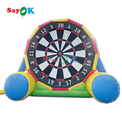 Dubbelzijdig spel 13ft opblaasbaar voetbal darts board opblaasbaar voetbal darts kick goal spel voor outdoor sport spel