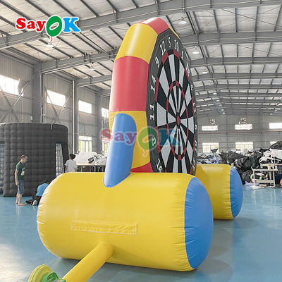 Dubbelzijdig spel 13ft opblaasbaar voetbal darts board opblaasbaar voetbal darts kick goal spel voor outdoor sport spel