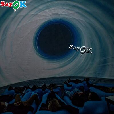 Zwarte projectie koepel tent opblaasbare bioscoop tent mobiel planetarium voor school
