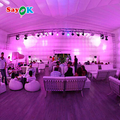 Sayok Witte Waterdichte Oxford Stof Grote Kubus Opblaasbare LED Tent voor Buitenfeest Evenement 100 Personen