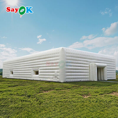 Sayok 10x20 Meter Wit PVC Tarpaulin Marquee Paviljoen Opblaasbare kubus tent voor evenement 200 personen