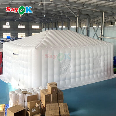 Sayok 10x20 Meter Wit PVC Tarpaulin Marquee Paviljoen Opblaasbare kubus tent voor evenement 200 personen