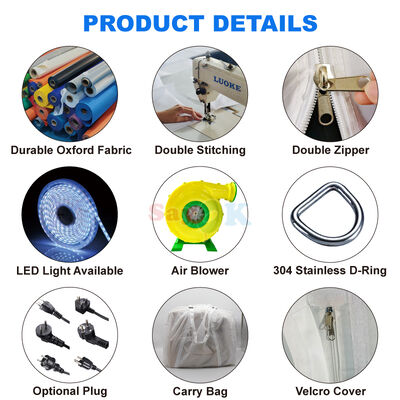 Sayok OEM ODM Dikker Oxford Stof Reus 10 bij 10m Luchttent Opblaasbare tent voor reclamefeest Evenement Verhuur