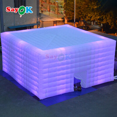 Sayok Free 3D Design Oxford Stof 10x10m Grote Kubus Outdoor Event Party Opblaasbare tent met LED-licht en blazer