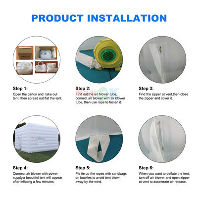 Sayok Op Maat Gemaakte Moderne Grote Evenementen Bruiloft Partytenten Grote Opblaasbare LED Tent voor 100 Personen