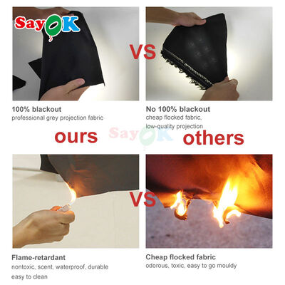 SAYOK 8m Diameter Opblaasbare Planetarium Koepel met 100% Verduistering en Brandvertragende Kenmerken voor Scholen