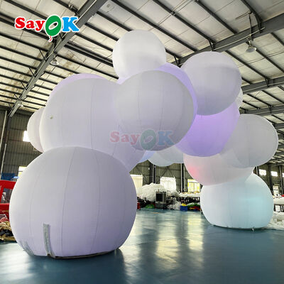 Grote 12m x 7m Wolkvormige Opblaasbare Lucht Tent met LED Verlichting en Aanpasbaar Logo voor Buitenevenementen