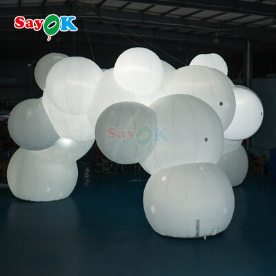 Grote 12m x 7m Wolkvormige Opblaasbare Lucht Tent met LED Verlichting en Aanpasbaar Logo voor Buitenevenementen